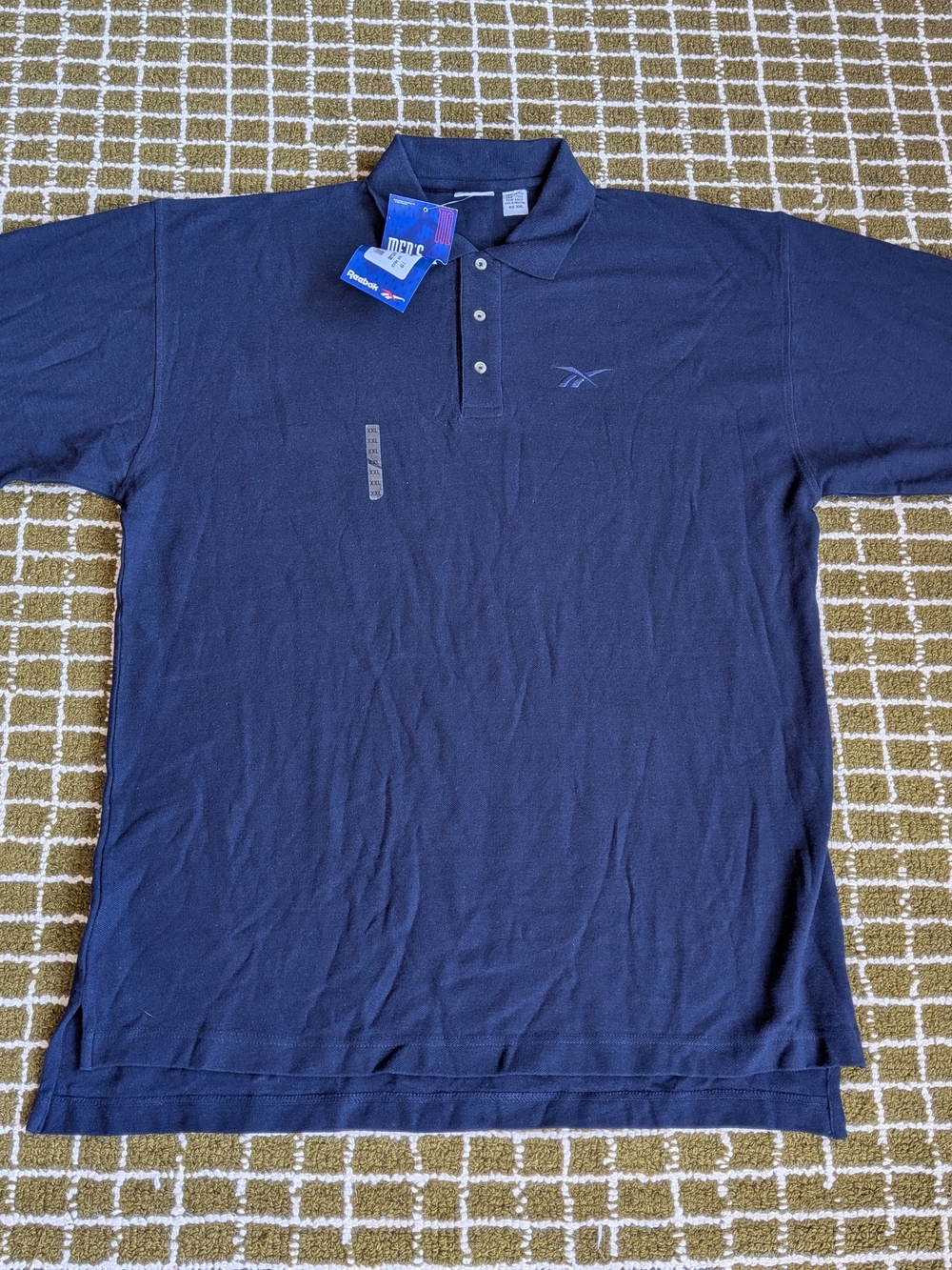 Vintage Reebok Men's Navy Polo Shirt Made In USA